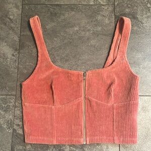 Forever 21 Crop Ribbed Velvet Crop Tank Size Medium